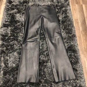 Caché gun metal leather pants